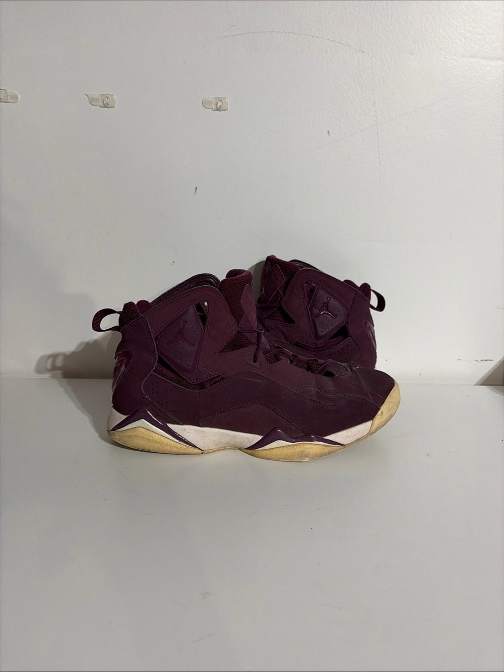 Jordan High-Top Sneakers - Burgundy and White